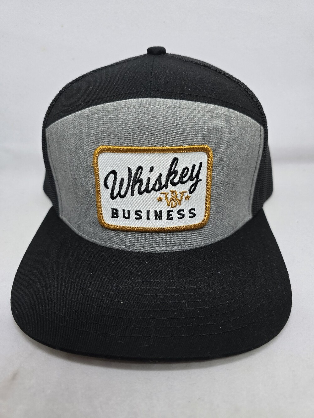 🧢🥃 Whiskey Business Trucker Hat | Snapback | Black & Gray | Bar, Bourbon & Cou
